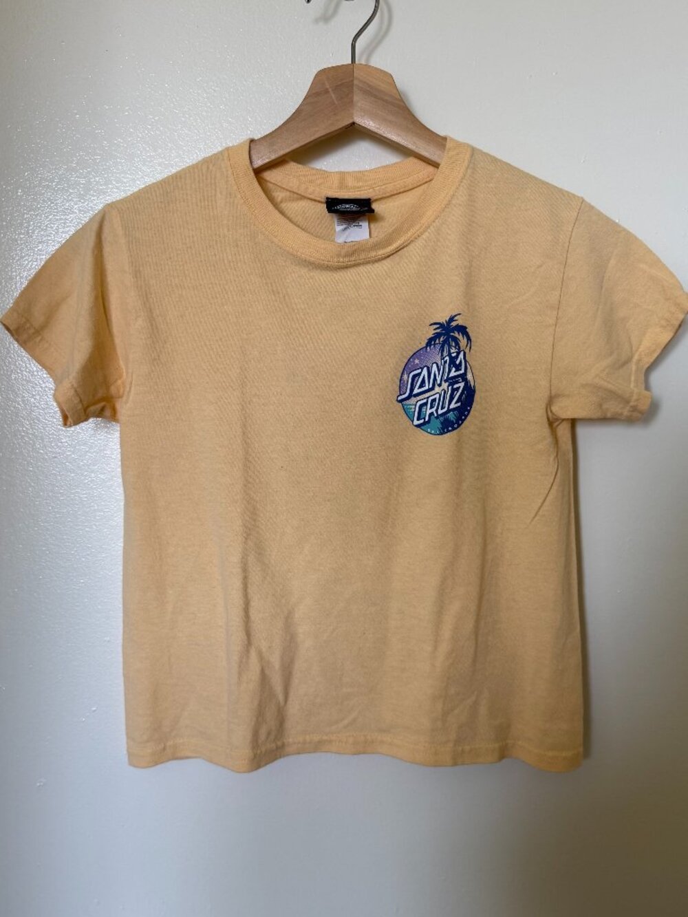 The Original Santa Cruz Skateboards Yellow Graphic Print T Shirt XS Youth